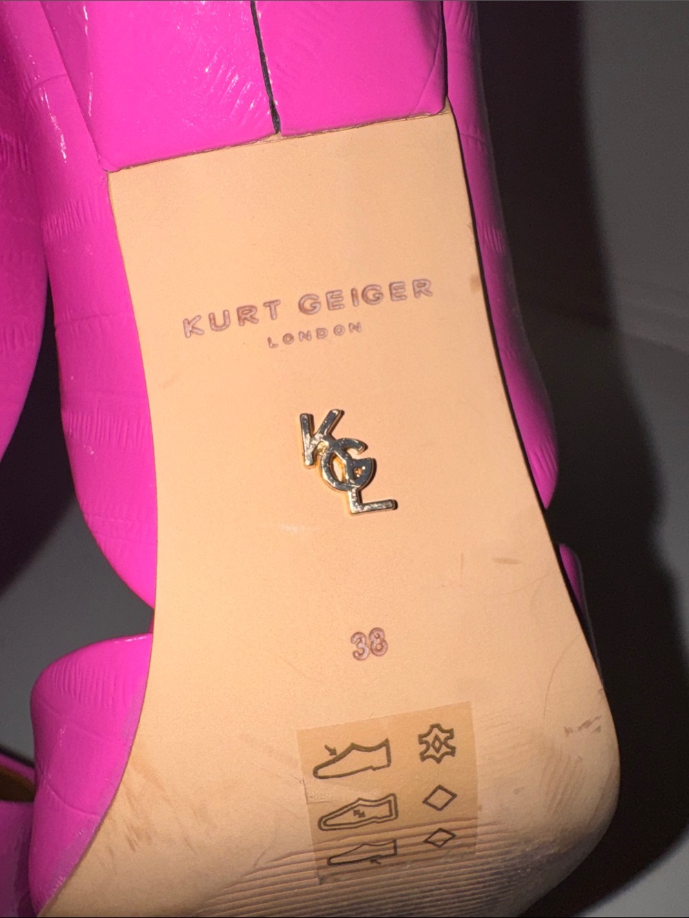 Kurt Geiger Hot Pink Patent Pointed D'Orsay Pumps - Picture 13 of 13